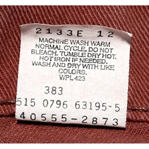 Vintage 90s Levis 555 Orange Tab Relaxed Straight Jeans 30x32 Rust Red USA - Picture 5 of 10